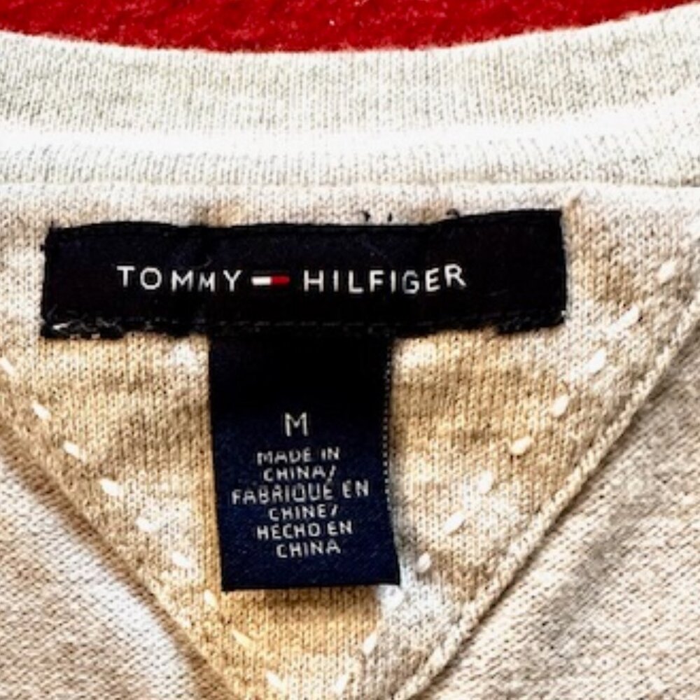 Tommy Hilfiger V-Neck Sweater - Sz M - Heather Gray - Picture 6 of 10